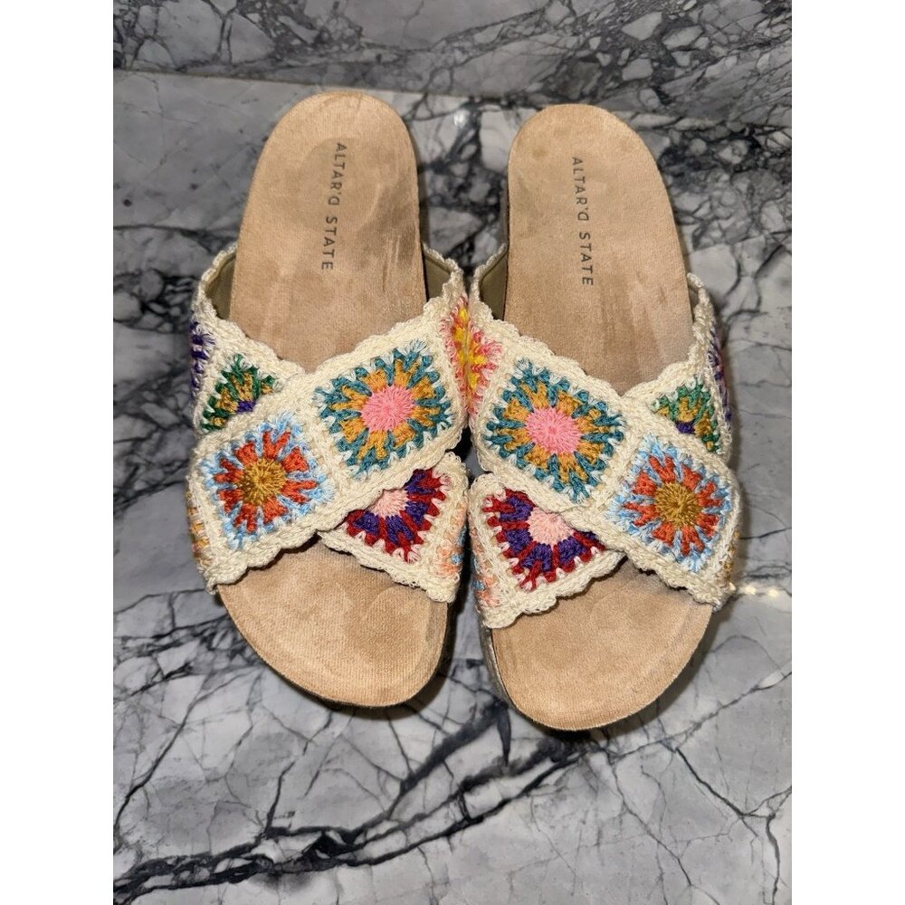 Altar'd State Multicolor Crochet Sandals